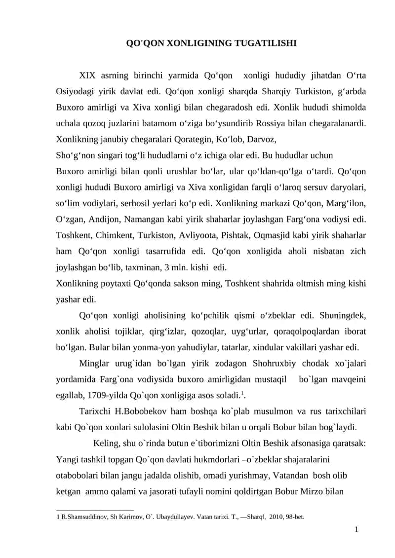 QO'QON XONLIGINING TUGATILISHI