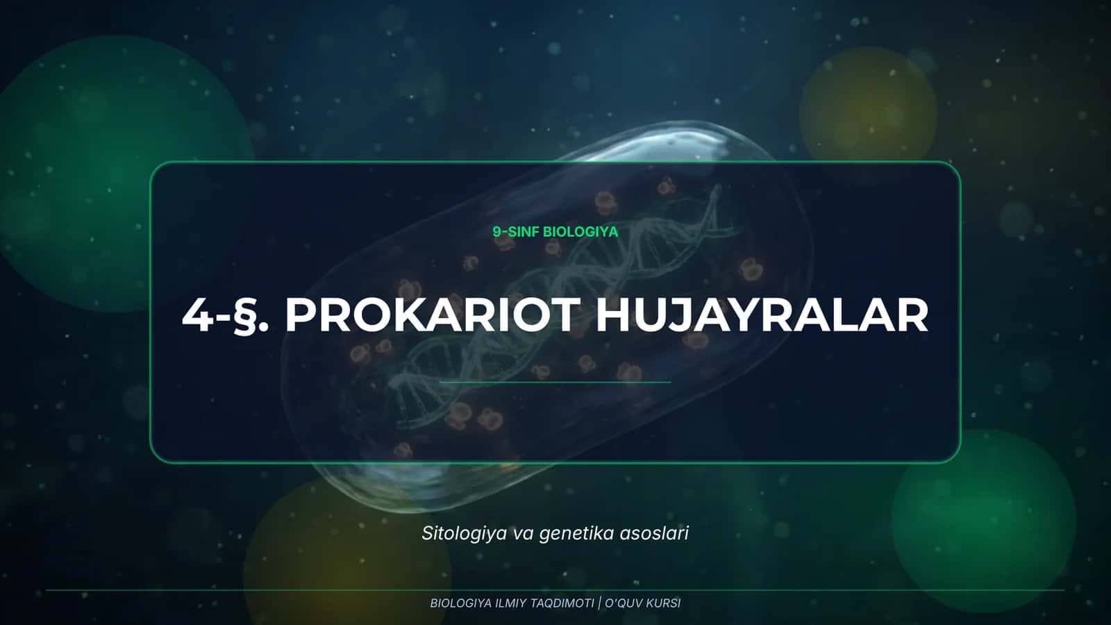 BIOLOGIYA ILMIY TAQDIMOTI | O'QUV KURSI