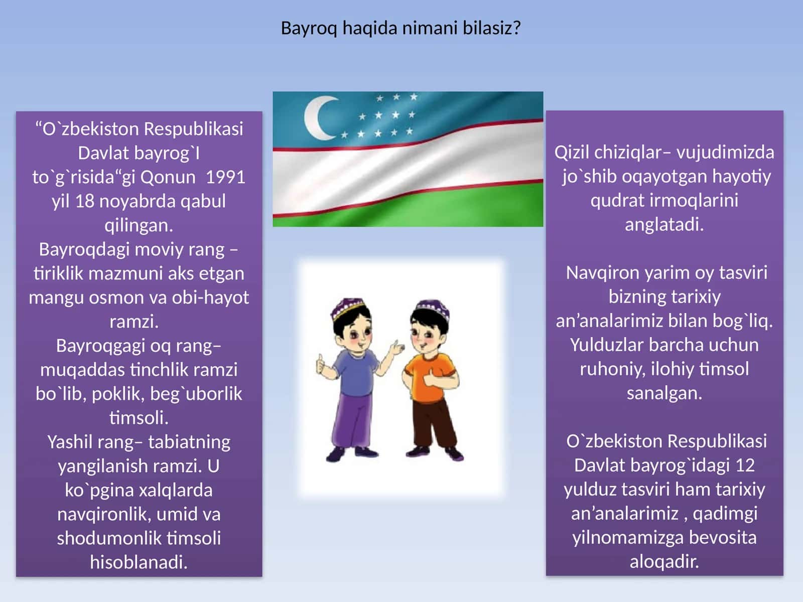 Bayroq haqida nimani bilasiz?