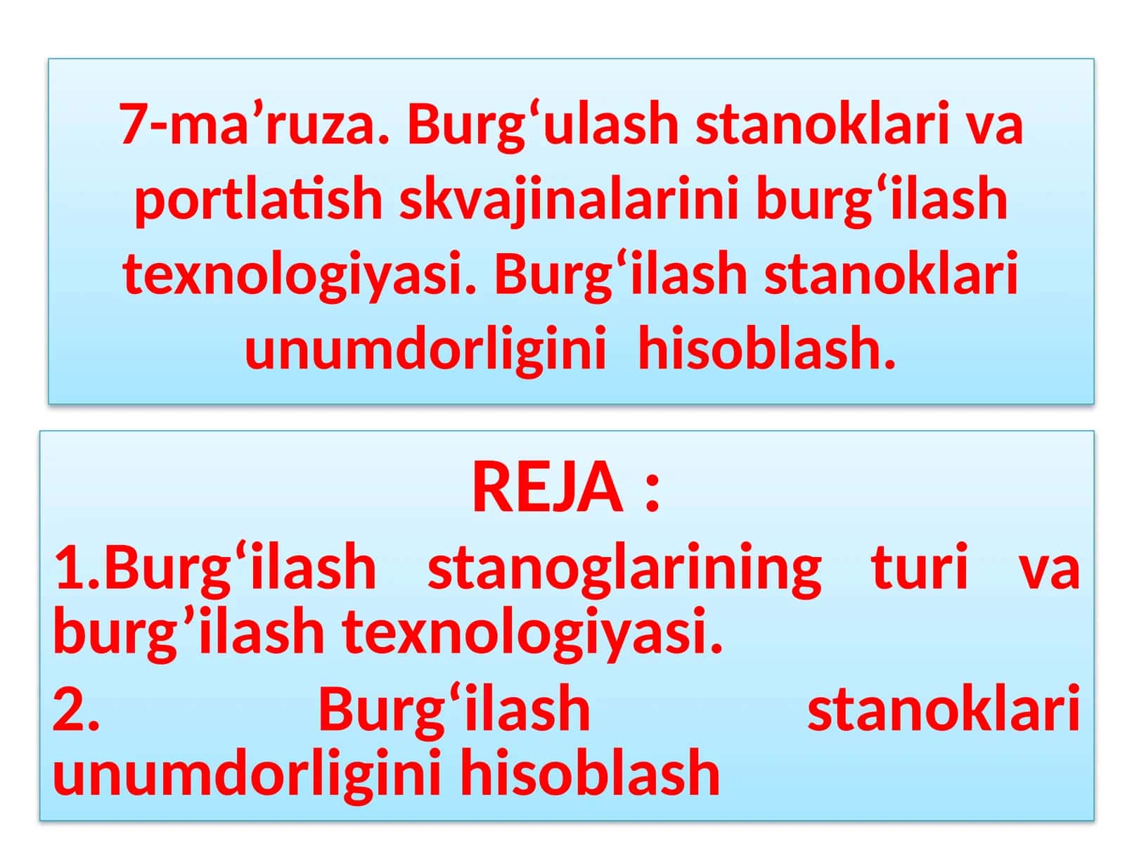 Burg‘ulash stanoklari va portlatish skvajinalarini burg‘ilash texnologiyasi