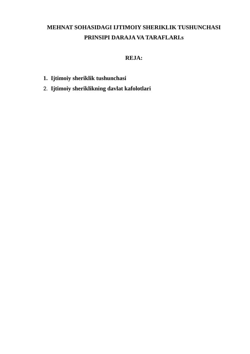 Ijtimoiy sheriklik tushunchasi