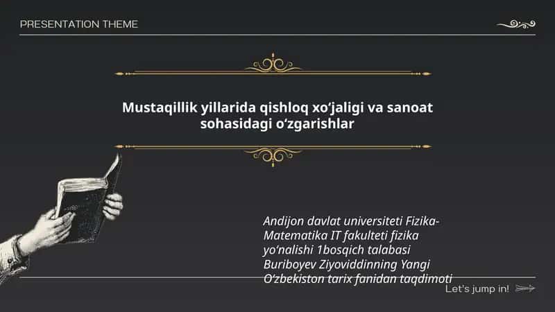 Yangi Oʻzbekiston tarix fanidan taqdimoti