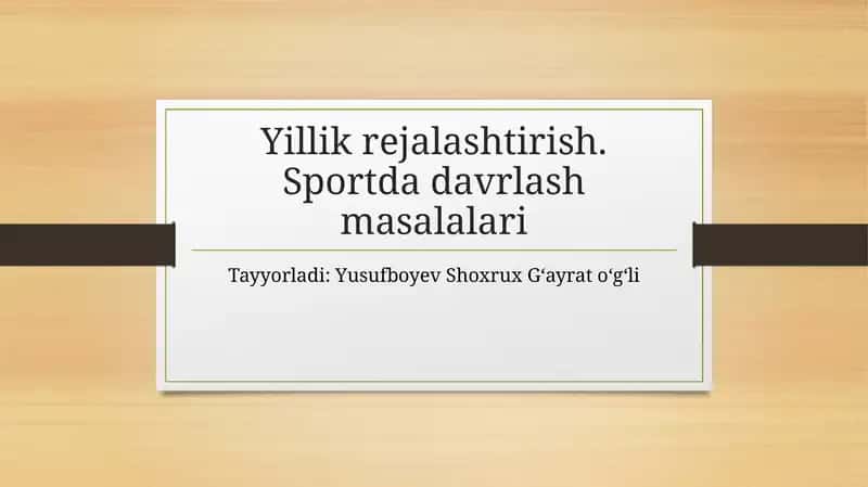 Yillikrejalashtirish