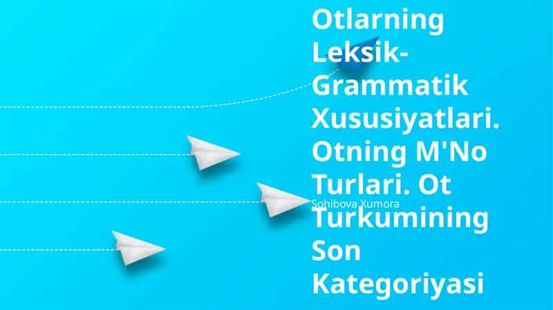 Otlarning Leksik-Grammatik Xususiyatlari