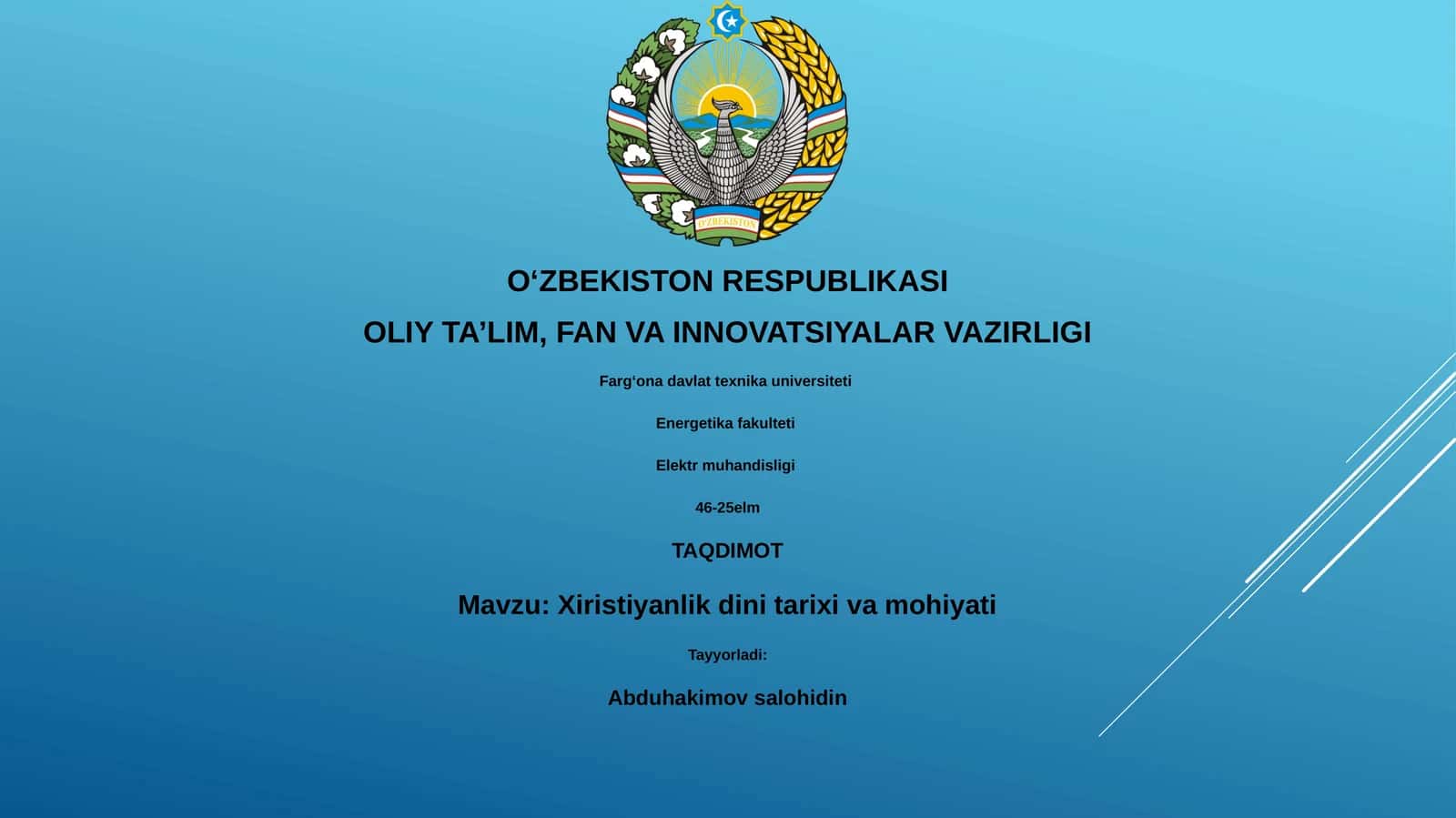 Xiristiyanlik dini tarixi va mohiyati