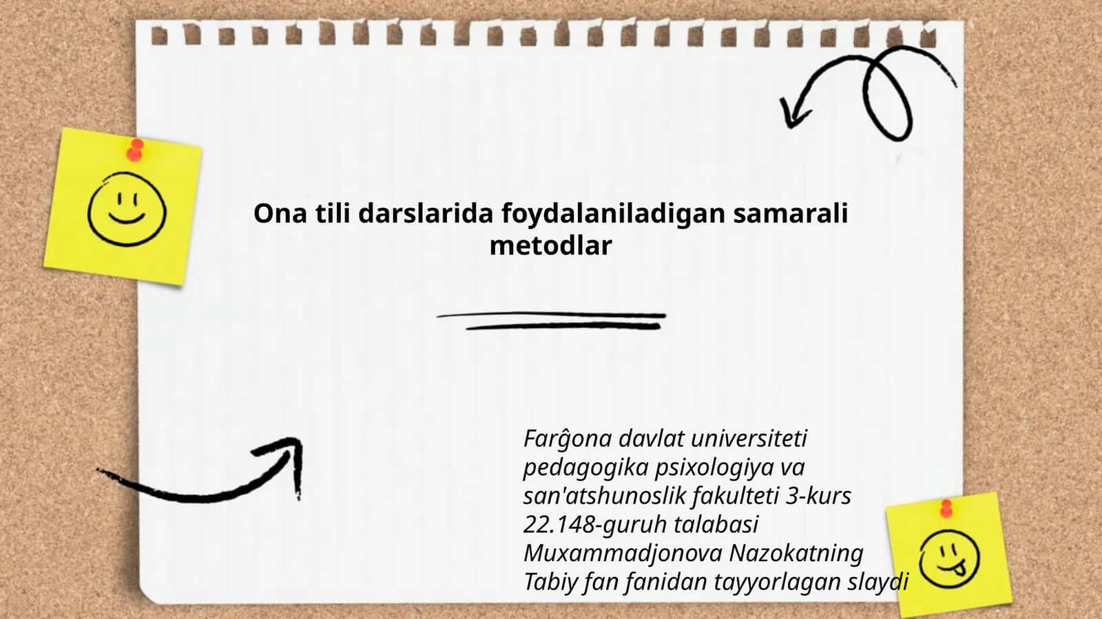 Ona tili darslarida foydalaniladigan samarali metodlar