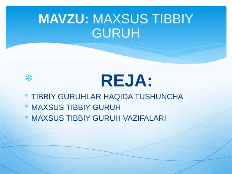 MAXSUS TIBBIY GURUH
