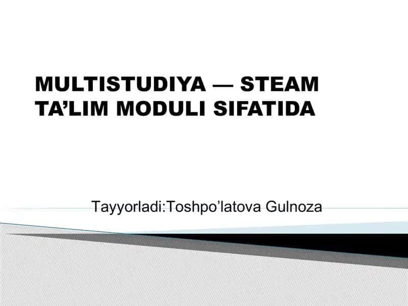 MULTISTUDIYA — STEAM TA’LIM MODULI SIFATIDA
