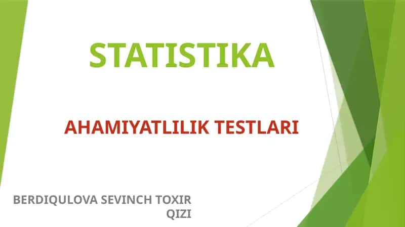 AHAMIYATLILIK TESTLARI