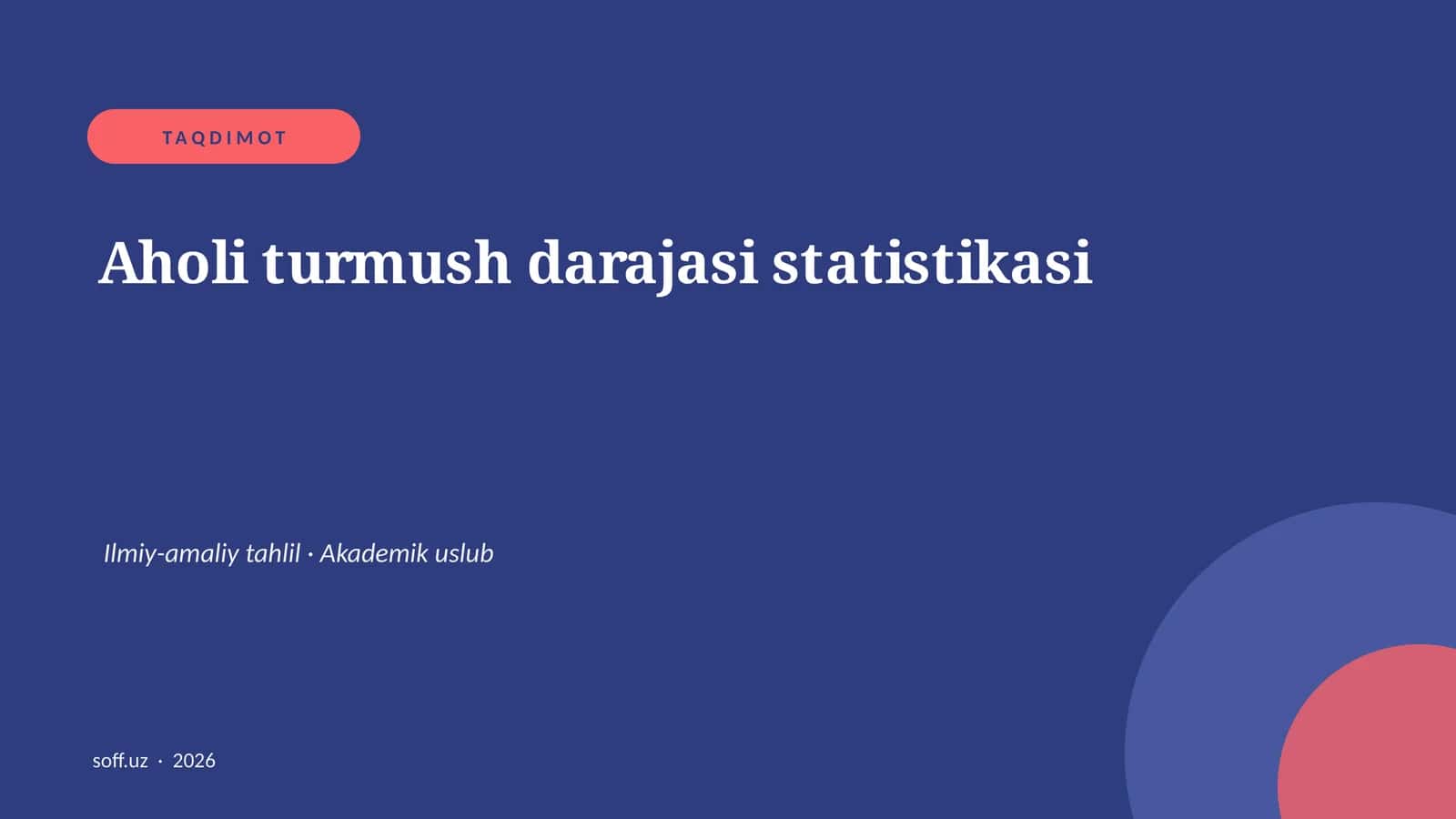Aholi turmush darajasi statistikasi