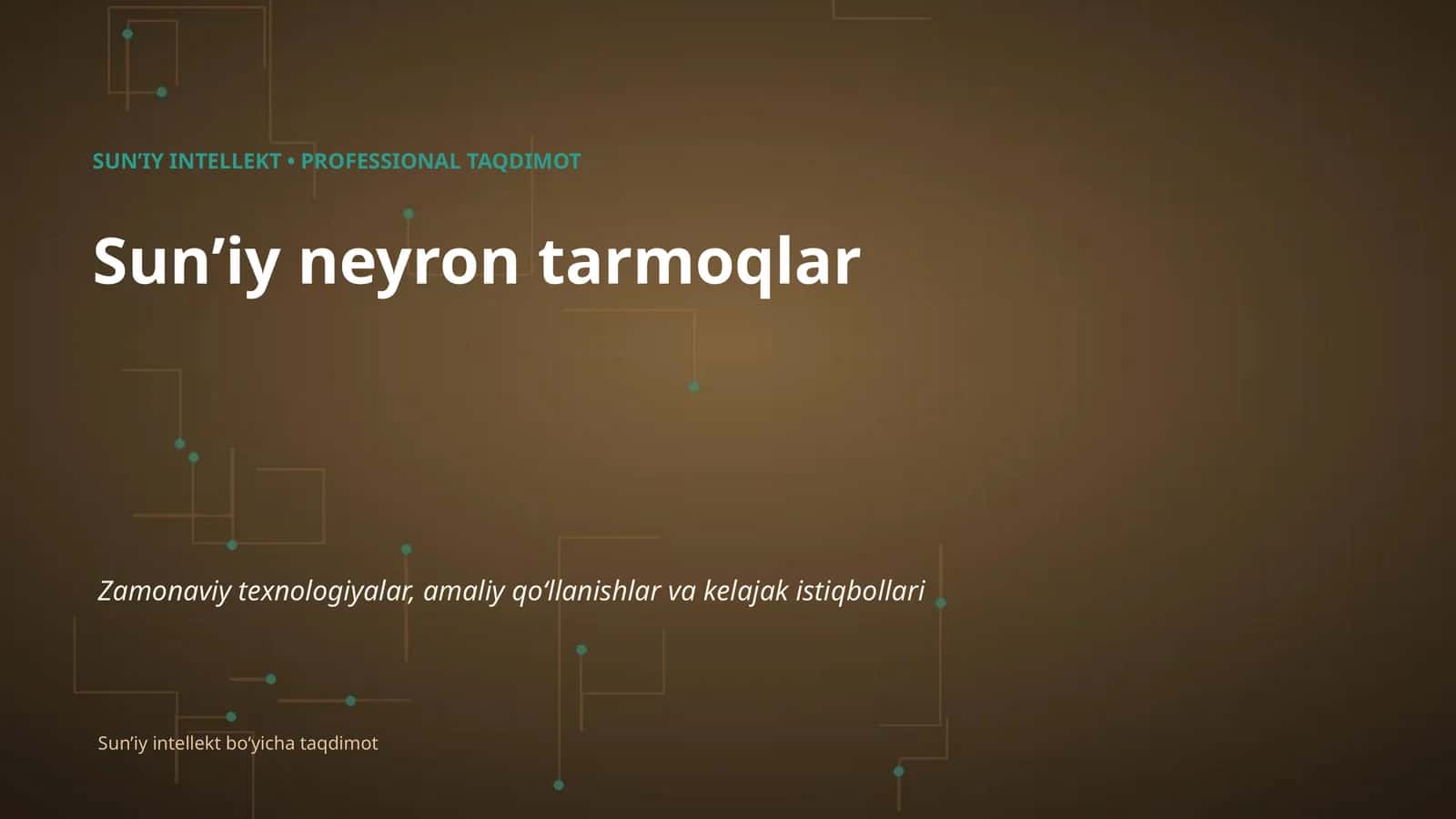 Sunʼiy Intellect - Professional Taqdimot