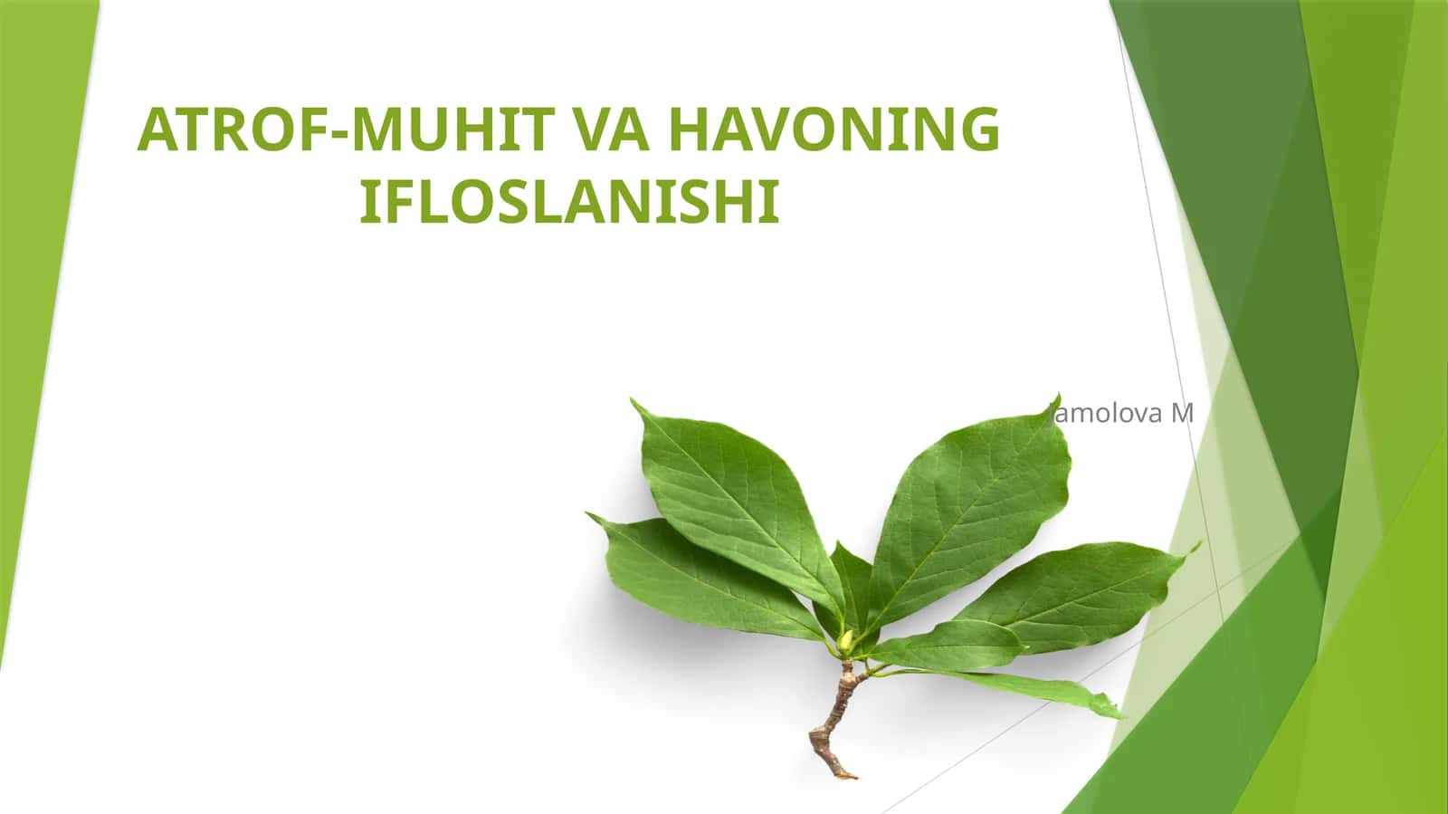 ATROF-MUHIT VA HAVONING IFLOSLANISHI