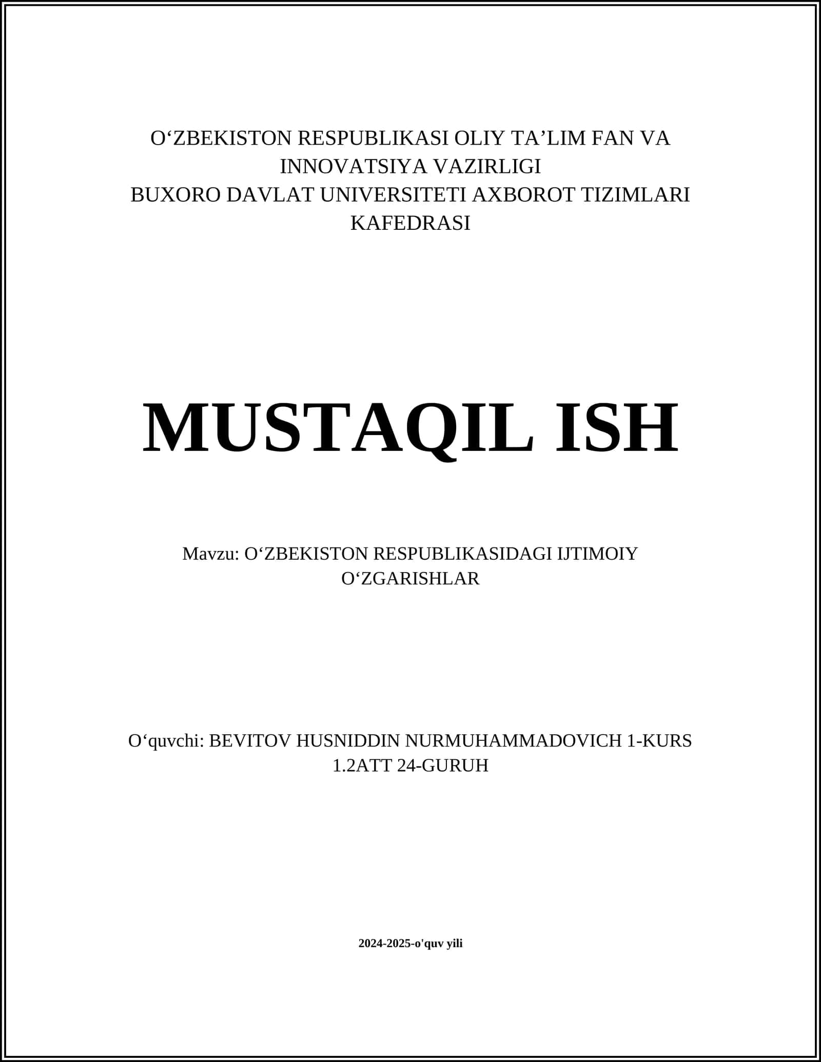 O'zbekistonda ta'lim sohasidagi o'zgarishlar