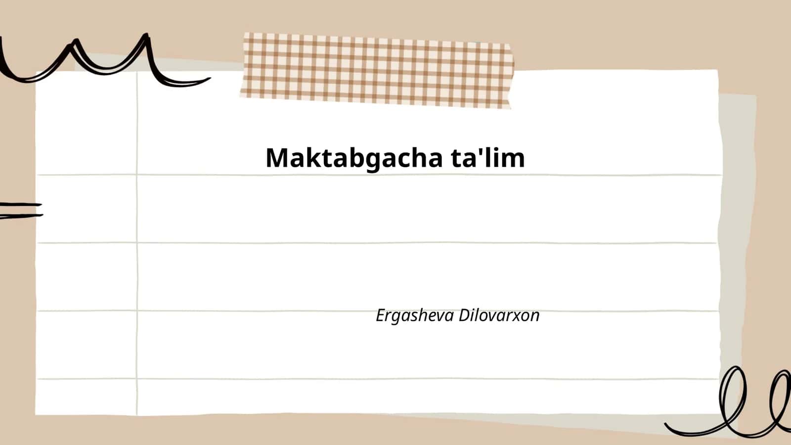 Maktabgacha ta'lim