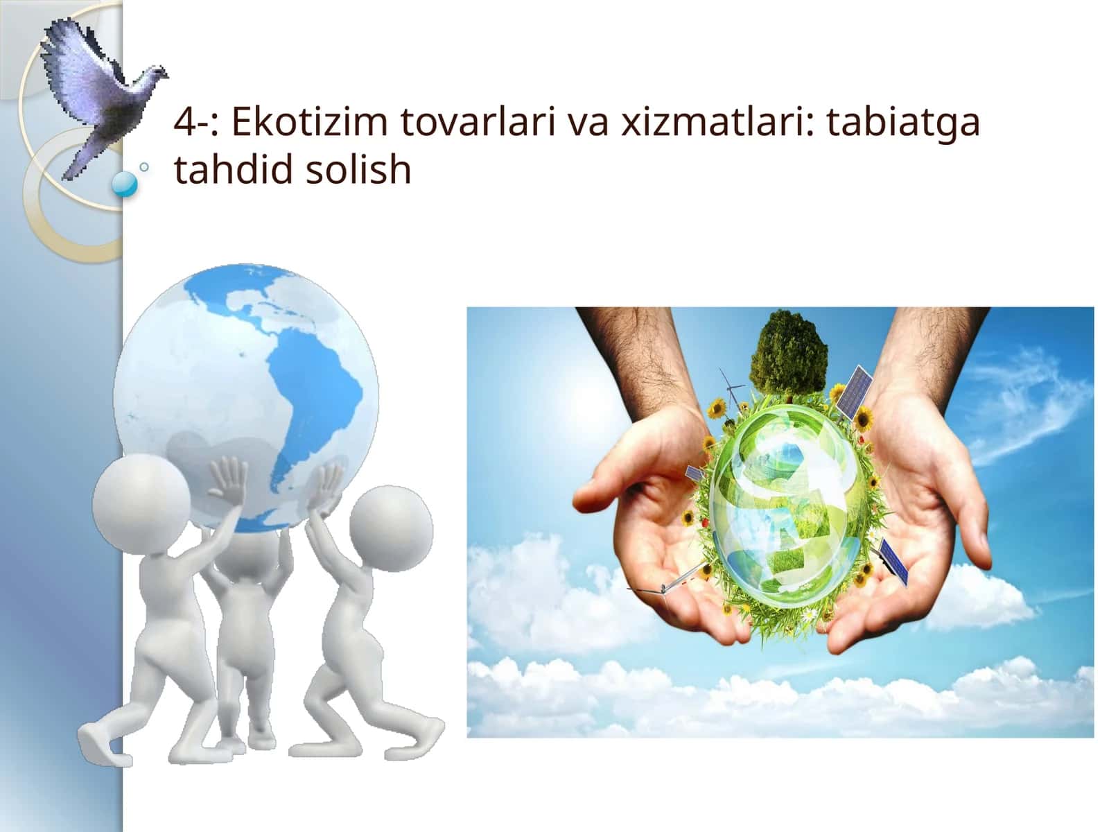 Ekotizim tovarlari va xizmatlari: tabiatga tahdid solish