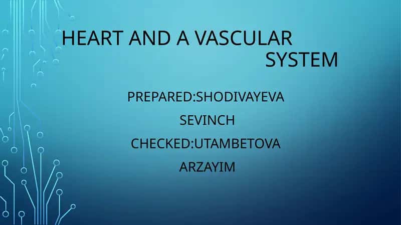 HEARt AND A VASCULAR SYSTEM