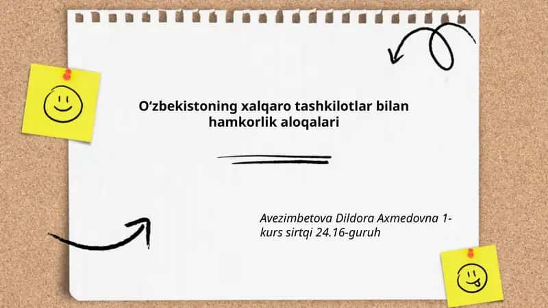 Oʻzbekistoning xalqaro tashkilotlar bilan hamkorlik aloqalari