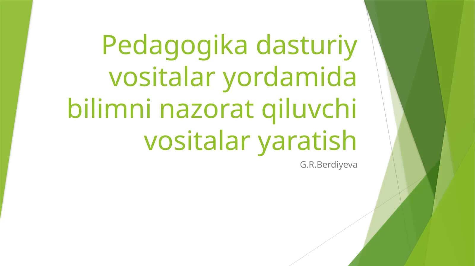 Pedagogik dasturiy vositalaryordamidabilimninazoratqiluvchivositalaryaratish