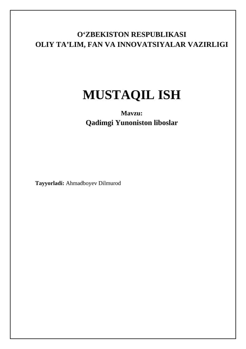 Qadimgi Yunoniston liboslar