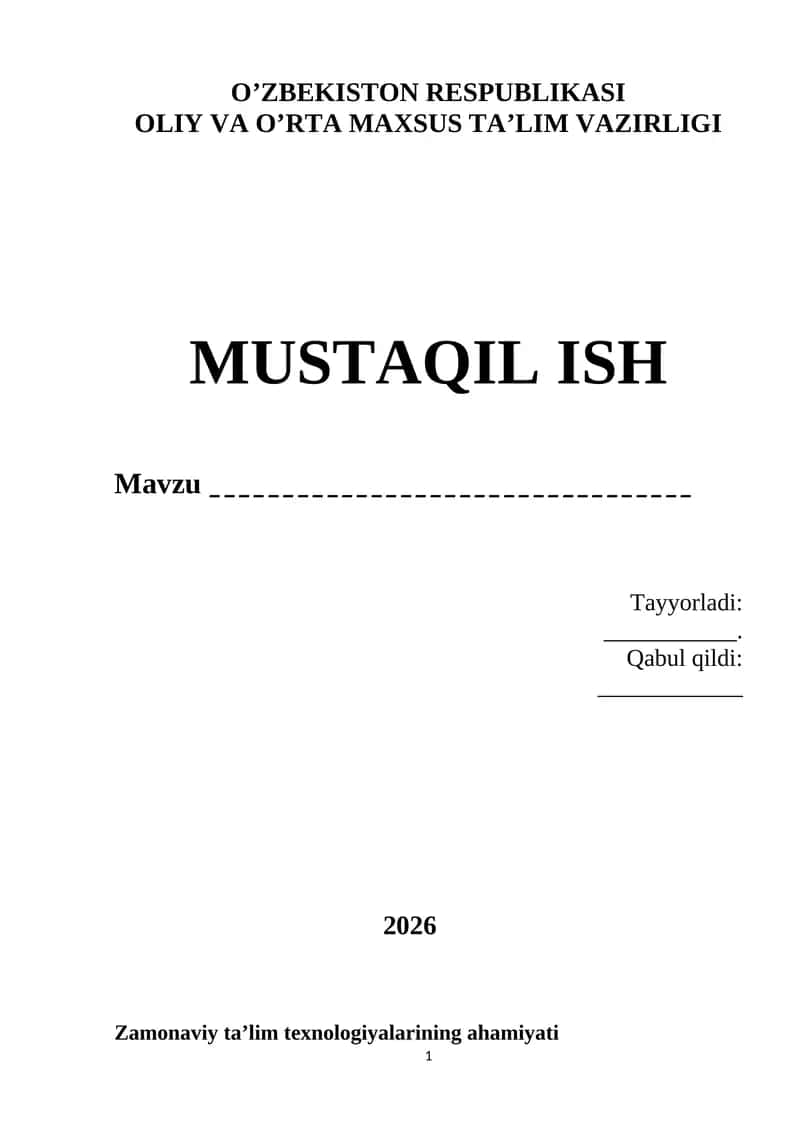 Zamonaviy ta’lim texnologiyalari