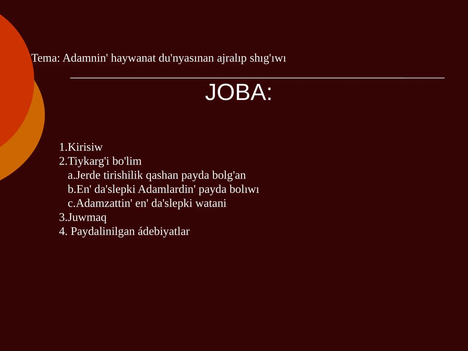 Adamning hayvonot donyosidan ajralib chiqishi