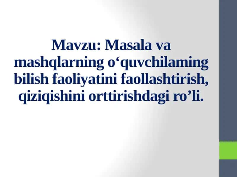 Biologiyadan masalavamashqlar