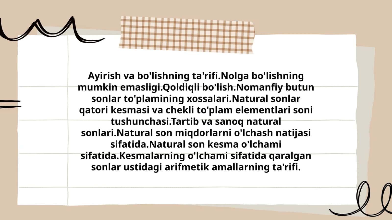 Nomanfiy butun sonlar to'plamining xossalari