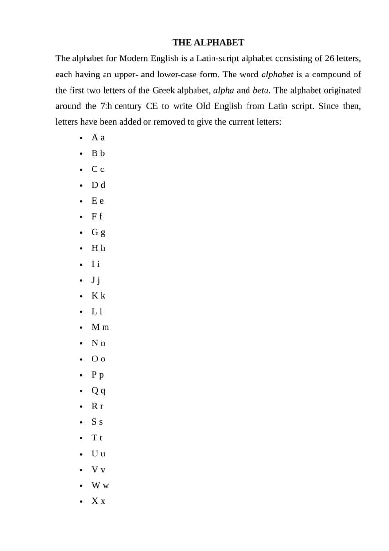 The Alphabet