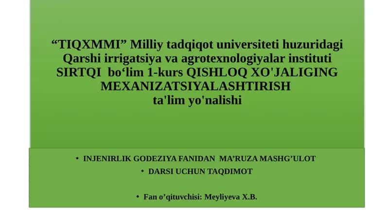 JOYRELEFNI TOPOGRAFIK KARTA VA PLANLARDA TASVIRLASH