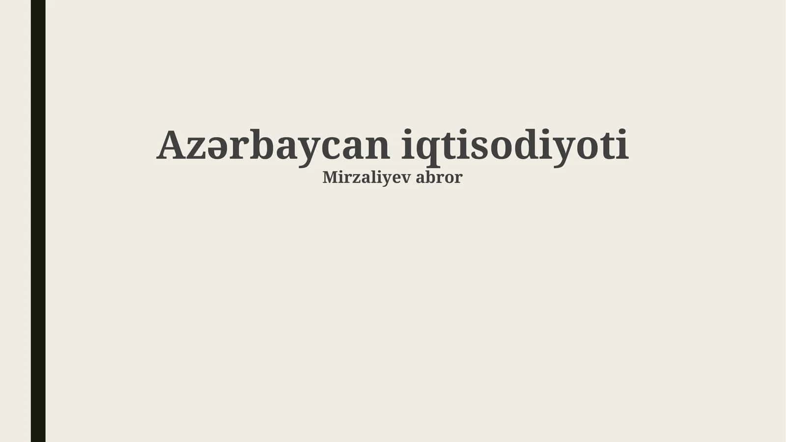 Ozarbayjon iqtisodiyoti