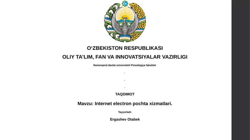 Internet electron pochta xizmatlari