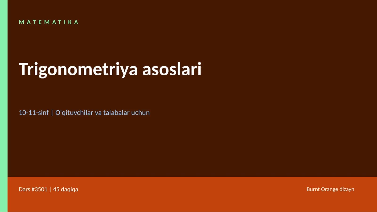 Trigonometriya asoslari