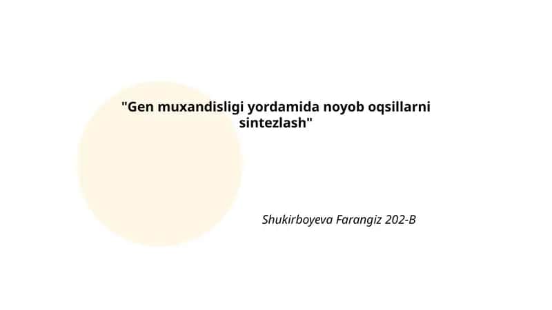 Sintez qilinadigan oqsil dizayni va sintetik biologiya