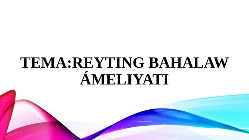 Reyting bahalaw ámeliyatı
