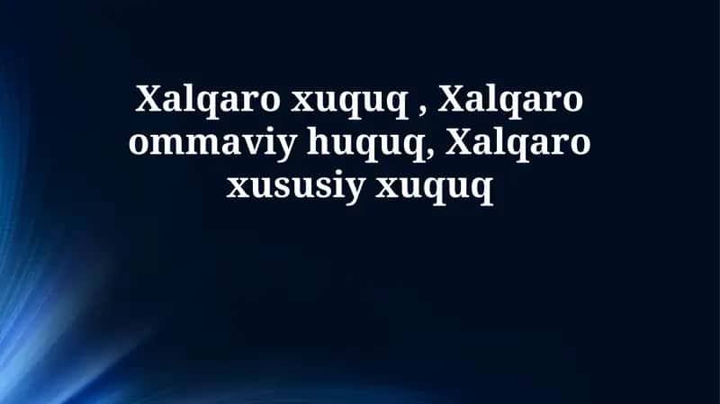 Xalqaro huquq