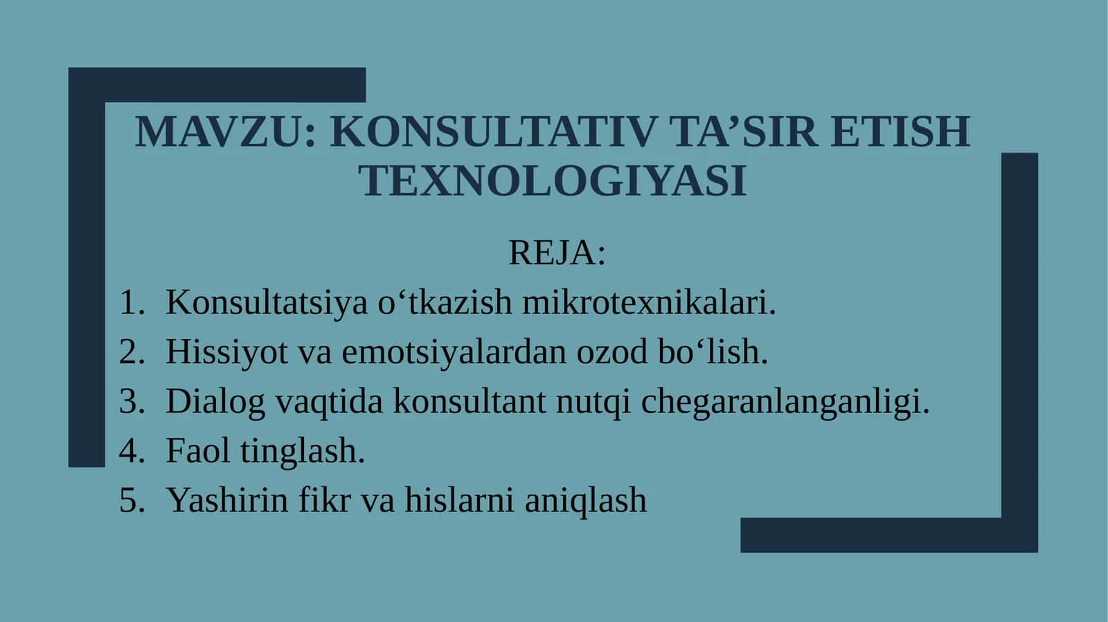 Konsultativ ta’sir etish texnologiyasi