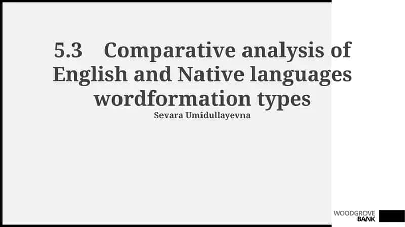 Word Formation Across Languages: A Comparative Overview