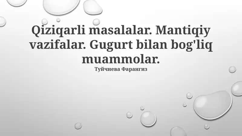 Mantiqiy Topishmoqlar