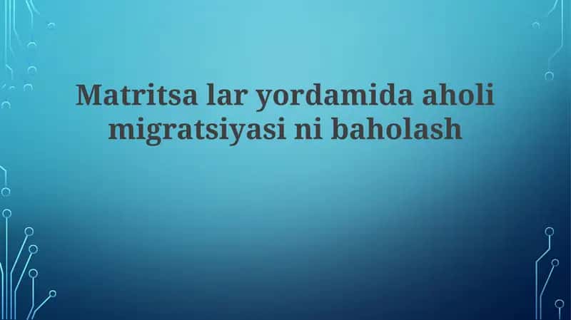 Matritsasli migratsiya sinovi