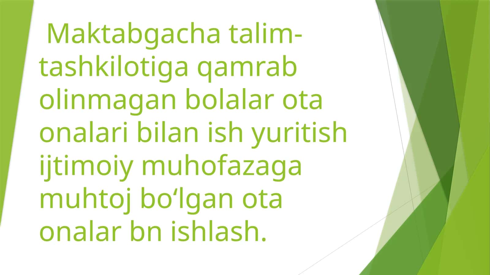 Ota-onalar bilan ishlash