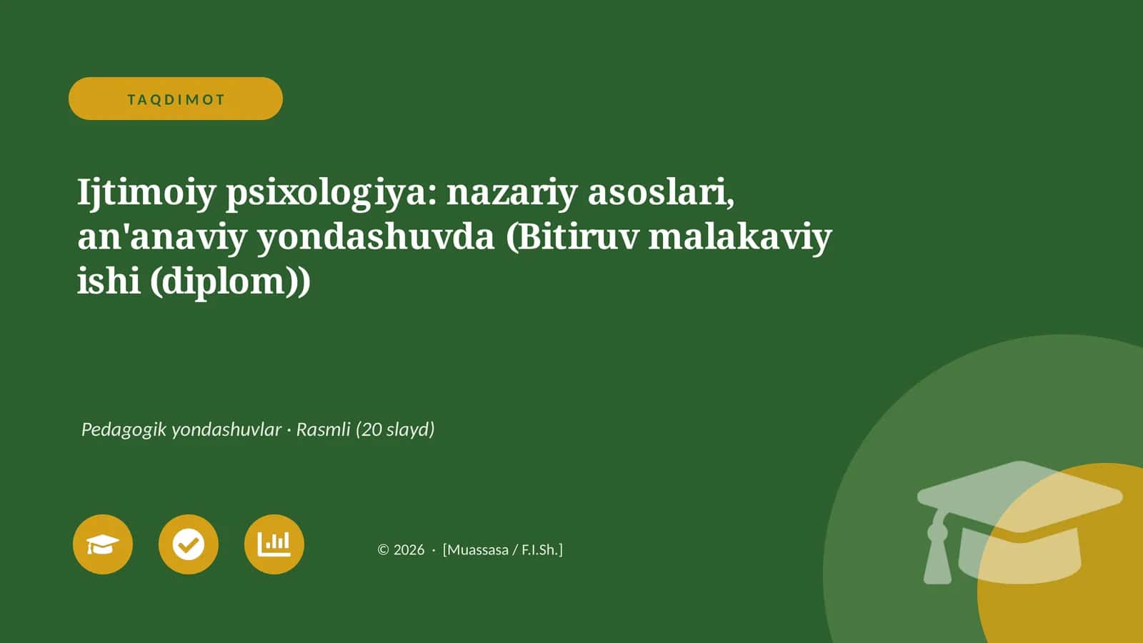Ijtimoiy psixologiya: nazariy asoslari, an'anaviy yondashuvda (Bitiruv malakaviy ishi (diplom))
