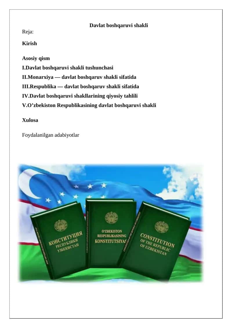 Davlat boshqaruvi shakli
