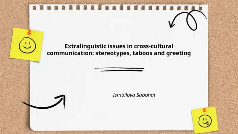 Extralinguistic issues in cross-cultural communication: stereotypes, taboos and greeting