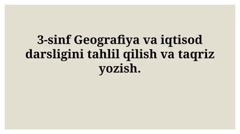 3-sinf Geografiya va iqtisod darsligi
