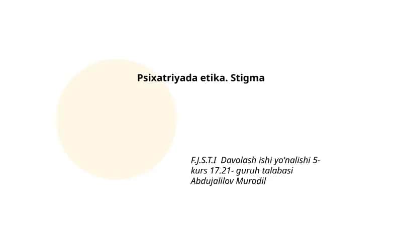 Psixatriyada etika. Stigma