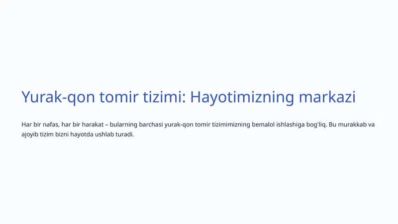 Yurak-qon tomir tizimi