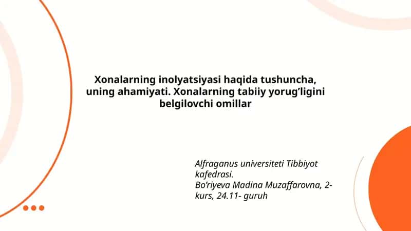 Xonalarning inolyatsiyasi haqida tushuncha