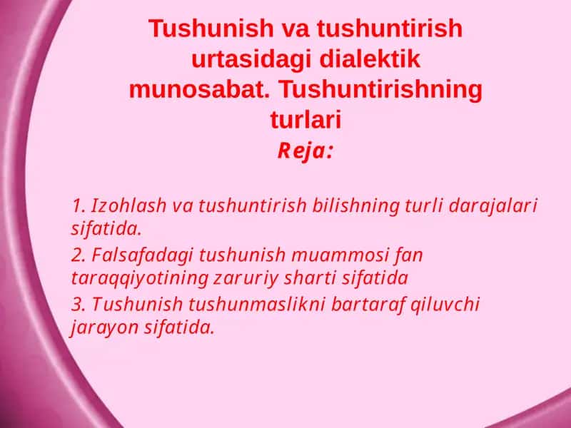 Tushunish va uning bilish