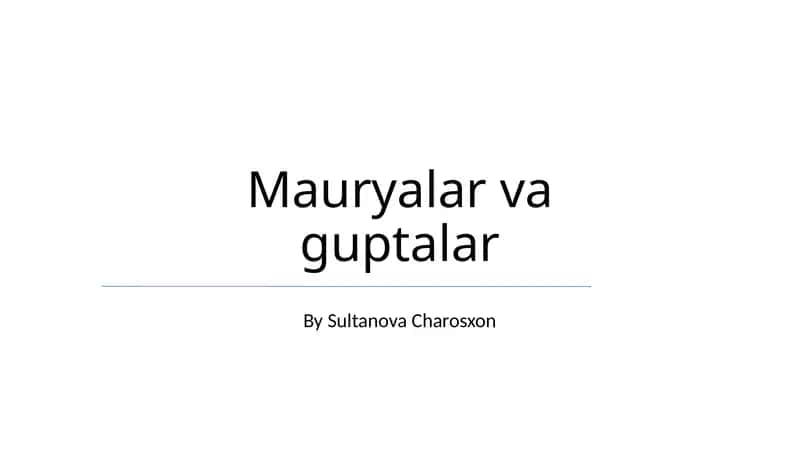 Mauryalar va guptalar
