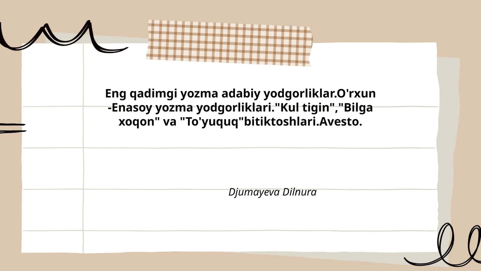 Eng Qadimgi Yozma Adabiy Yodgorliklar